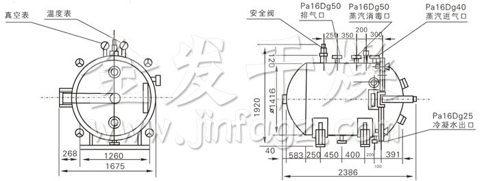 圓形靜態(tài)真空干燥機結(jié)構(gòu)示意圖